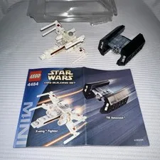 2003 Lucasfilm Lego Star Wars 4484 Mini X-wing Fighter & TIE Advanced Complete