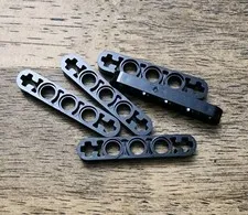 LEGO Black Technic, Liftarm Thin 1 x 5 - Axle Holes. QTY 5. Part No. 11478.
