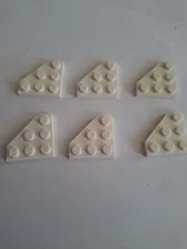 No 402 6x Lego Plate 3x3 Slope Corner 2450 White