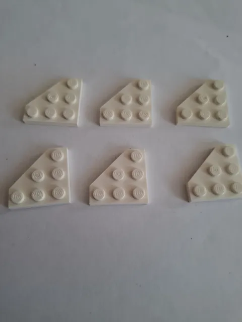 No 402 6x Lego Plate 3x3 Slope Corner 2450 White