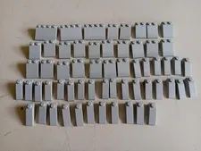 LEGO BULK LOT OF 58 LIGHT BLUISH GRAY ROOF SLOPES 33° 3X1 3X2 3X4
