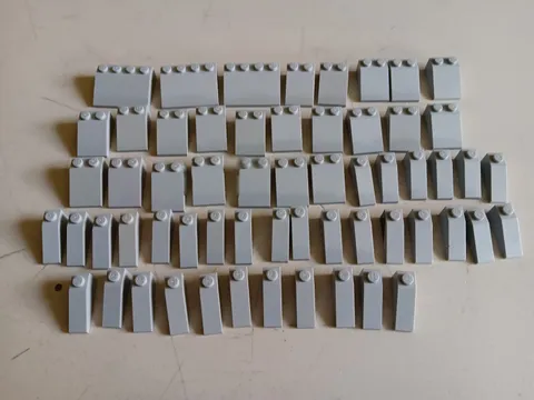 LEGO BULK LOT OF 58 LIGHT BLUISH GRAY ROOF SLOPES 33° 3X1 3X2 3X4