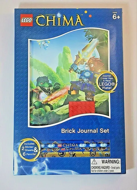 LEGO Legends of Chima Brick Journal Set w/ Red Plate Pencils Stickers NEW