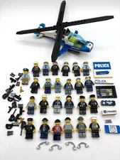 LEGO 25 Police Cops Criminal prisoners helicopter minifig lot First Responders