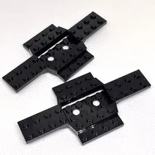 LEGO Parts - Black Vehicle, Base 6 x 12 w/2 x 4 Recessed Ctr - No 28324 - QTY 2