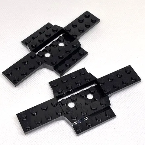 LEGO Parts - Black Vehicle, Base 6 x 12 w/2 x 4 Recessed Ctr - No 28324 - QTY 2