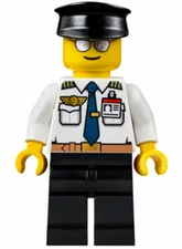 LEGO: Airport Pilot White Shirt Dark Blue Tie (air049)