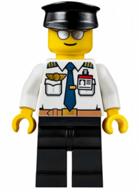 LEGO: Airport Pilot White Shirt Dark Blue Tie (air049)
