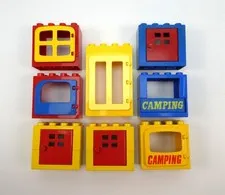 Lego Duplo Lot of 8 Hinged Windows/Doors with Frames Misc Styles & Colors LOT F