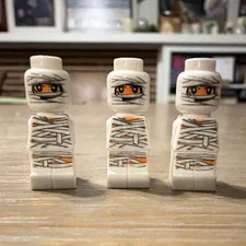 LEGO Minifigures White Mummy Minifigure Lot of 3 Wrapped Bandage Print.
