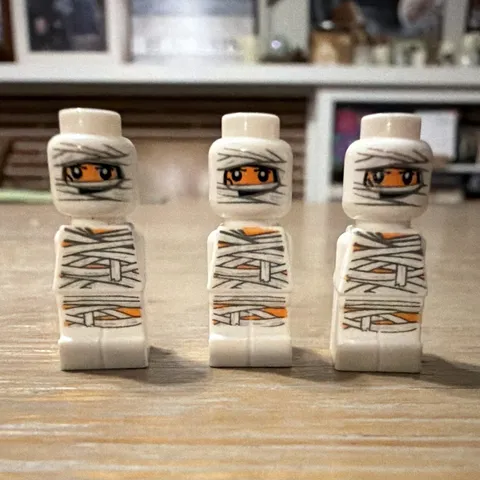 LEGO Minifigures White Mummy Minifigure Lot of 3 Wrapped Bandage Print.