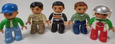 Lot of 5 Male Duplo Minifigures Zoo Worker Criminal Race Driver Legoville | Z3