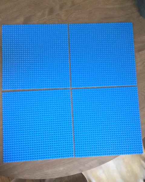 Lego Lot of 4 Blue Studded Baseplates 32x32 peg Building Plates Pre-owned 
