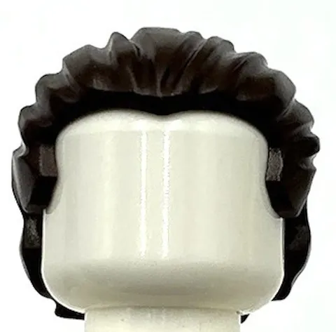 Lego New Dark Brown Minifigure Hair Swept Back with Short Ponytail Part