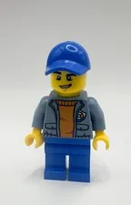 Lego Figure Minifig Man, Coast Guard 4 X 4 Driver From Set # 60165, *CRACKS*