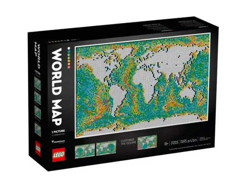 LEGO Art 31203 World Map 11695pc Wall Display Set Sealed Expedited