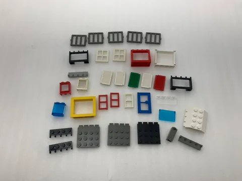 Authentic Vintage Lego Lot of Windows, Shutters, Jail Window Bars - 35 Pieces