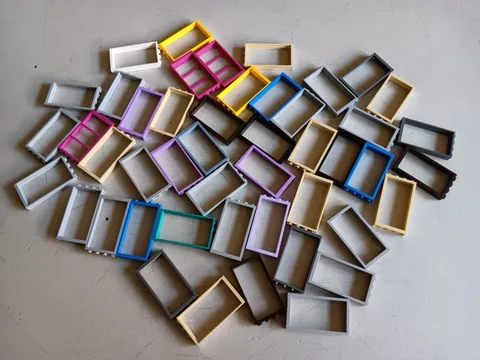 LEGO BULK LOT 47 WINDOW DOORS FRAMES  1X4X6 #60596 MIXED COLORS