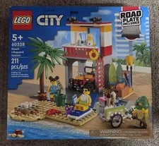 LEGO CITY Set 60328 Beach Lifeguard Station NIB RETIRED - Box Has Shelf Wear