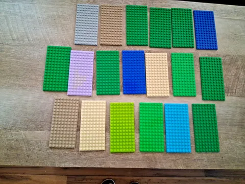 Lego Lot of 19 Pieces Assorted Colors Plate 8x16