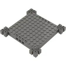 LEGO Dark Gray Brick, Modified 12 x 12 Base with Peg at Each Corner inv.590