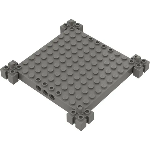 LEGO Dark Gray Brick, Modified 12 x 12 Base with Peg at Each Corner inv.590