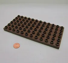 Lego Duplo DARK BROWN BASE PLATE 6 x 12 Holes Pegs Dots Building Block Base 6x12