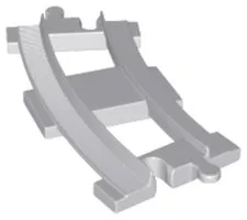 5X 5 Pieces LEGO DUPLO Train Track Light Gray 6378