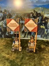 2x Minis French Napoleonic Infantry 17. & 105. Regiment +2 Flags Lego Flagpoles