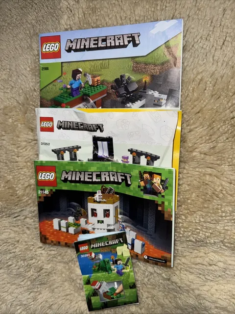 Lego Minecraft Lot – 4 Instruction Manuals 21145 21166 21252 30393
