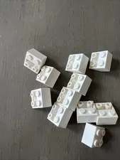 LEGO 3660 White Slope, Inverted 45 2 x 2 with Flat Bottom Pin 11 Pieces