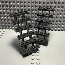 Lego Lot of 2 Black Steps Stairs 30134 7 x 4 x 6 Straight Open