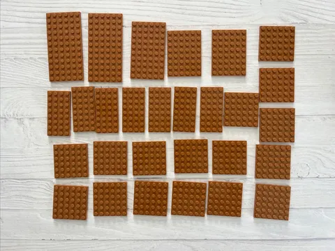 LEGO MEDIUM NOUGAT LOT 28 PCS 6X12 6X10 6X6 4X8 BASE PLATE BUILDING PIECES