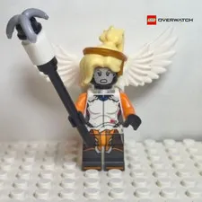 LEGO Overwatch Mercy Minifigure ow012 75975 Genuine w/ Wings Staff Halo READ