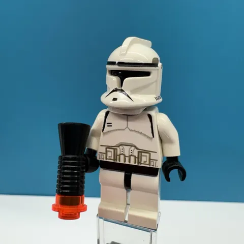 Lego Star Wars Black Head Clone Trooper Phase 1 Minifigure SW0058 2002 7163 NICE