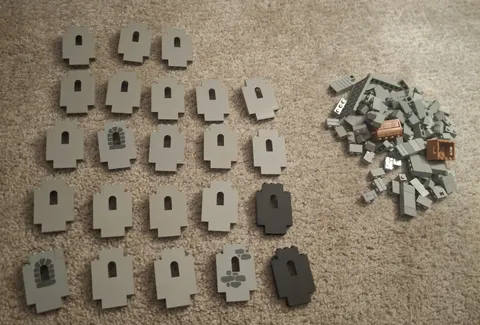 LEGO Castle Wall Pieces VTG 80s 90s Lot Parts Pieces Gray 29 Pieces Castle