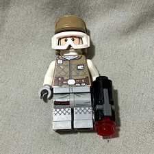 LEGO Minifigure Tan Helmet White Goggles Gray Outfit w/ Black Blaster