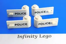 4 LEGO Vintage 80's-90s White Car / Truck Doors 1 x 3 x 1 with POLICE 3821 3822