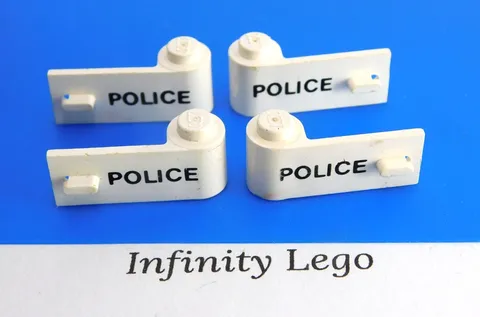 4 LEGO Vintage 80's-90s White Car / Truck Doors 1 x 3 x 1 with POLICE 3821 3822