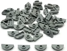 Lego 50 New Light Bluish Gray Plates Round 1 x 2 Half with 1 Stud Jumper Parts