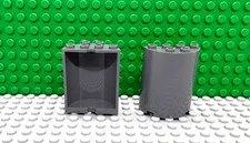 Lego 2 Dark Bluish Gray 2x4x4 Cylinder Wall Panel castle NEW