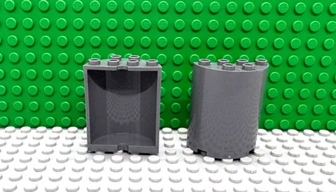 Lego 2 Dark Bluish Gray 2x4x4 Cylinder Wall Panel castle NEW