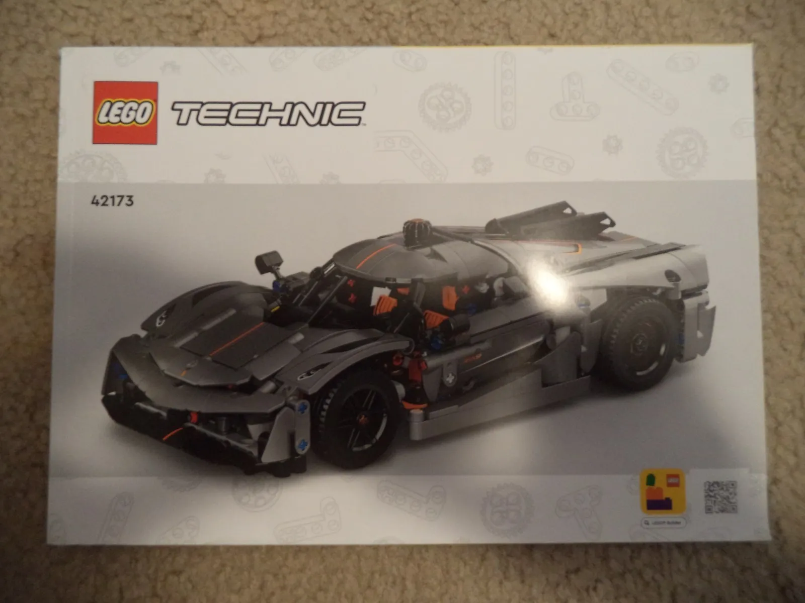 LEGO Technic Instruction Manual 42173 Koenigsegg Jesko Absolut Gray Hypercar