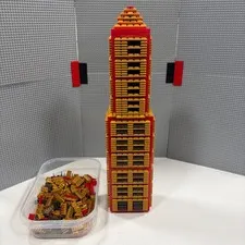 LEGO Skyscrapter Red & Pearl Gold : 24 Inches Tall (4.5 Pounds of Lego Included)