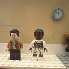 LEGO Minifigures Lot of 2 Minifigures Brown Jacket Male & White Outfit Male