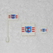 LEGO Coast Guard - Flag, Panel & Tile - 3596pb19 4215apx3 3068p66 From 6387 1989