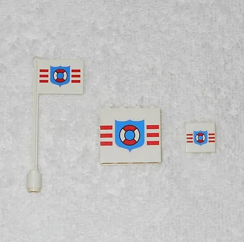LEGO Coast Guard - Flag, Panel & Tile - 3596pb19 4215apx3 3068p66 From 6387 1989