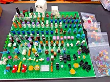 Lego Lot of 100+ Minecraft Minifigures Animals Accessories Weapons Extra Pieces