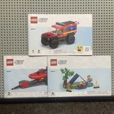 Instruction Manuals 1-4 For LEGO CITY 4x4 Fire Truck with Rescue Boat 60412