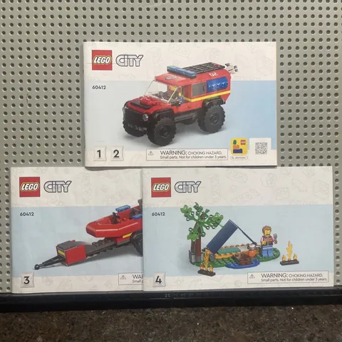 Instruction Manuals 1-4 For LEGO CITY 4x4 Fire Truck with Rescue Boat 60412